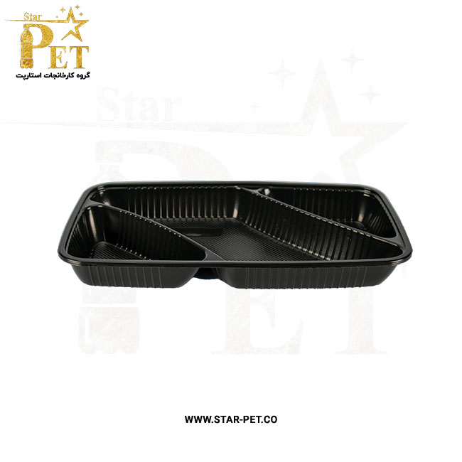 ظرف یکبار مصرف سه خانه زرین